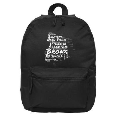 Boogie Down Bronx Neighborhoods Word Cloud Bronx New York 16 in Basic Backpack