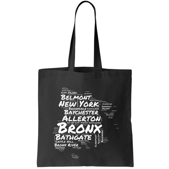 Boogie Down Bronx Neighborhoods Word Cloud Bronx New York Bag