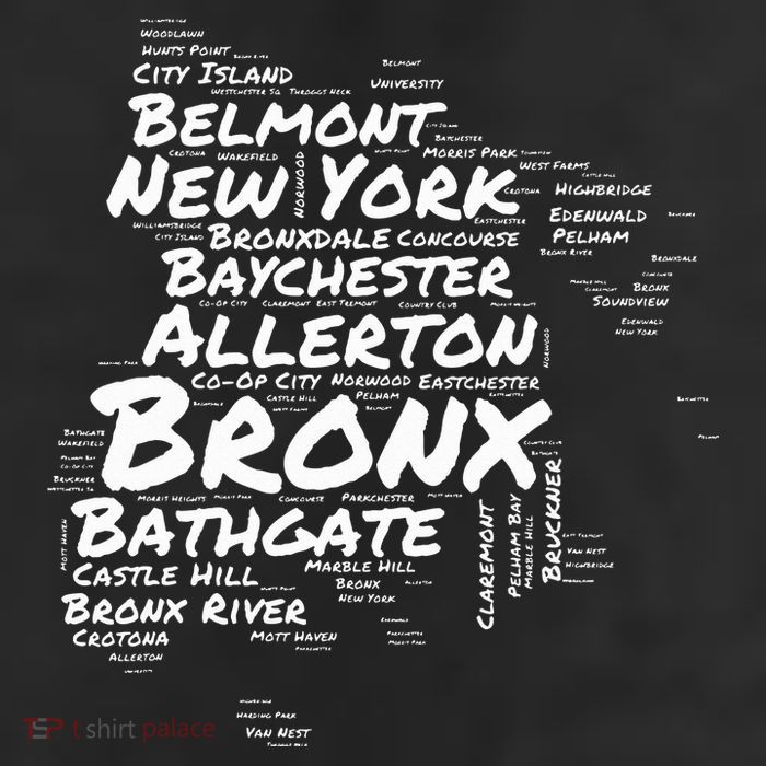 Boogie Down Bronx Neighborhoods Word Cloud Bronx New York 25L Jumbo Tote