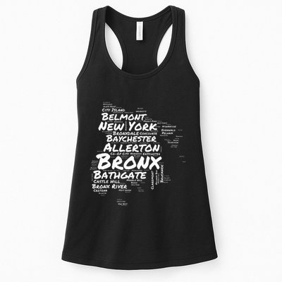 Boogie Down Bronx Neighborhoods Word Cloud Bronx New York Womens Tank Top