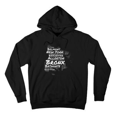 Boogie Down Bronx Neighborhoods Word Cloud Bronx New York Tall Hoodie