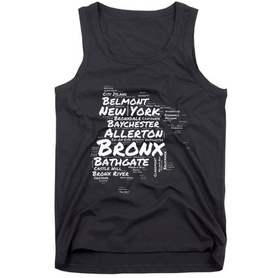 Boogie Down Bronx Neighborhoods Word Cloud Bronx New York Tank Top