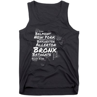 Boogie Down Bronx Neighborhoods Word Cloud Bronx New York Tank Top