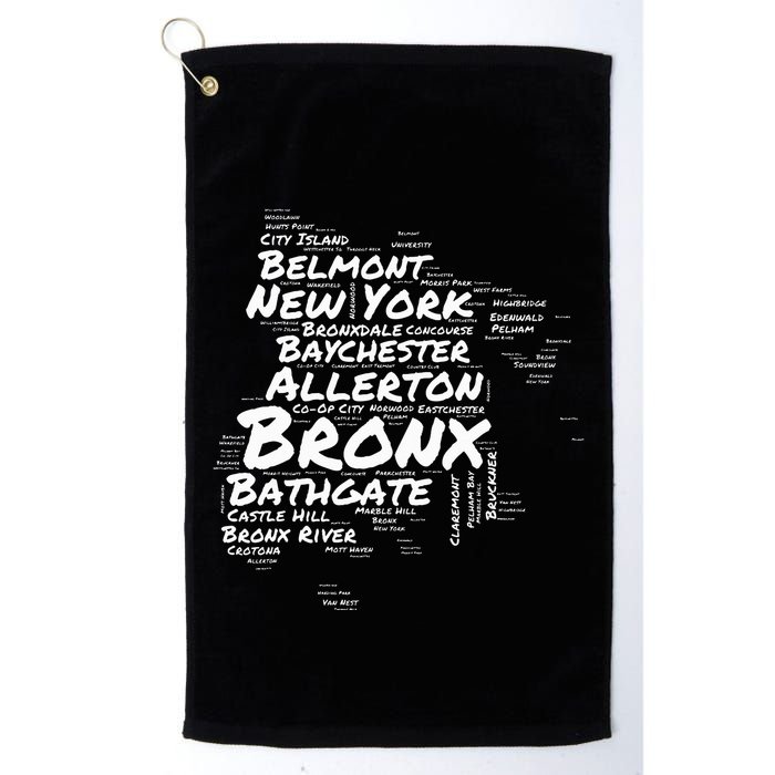 Boogie Down Bronx Neighborhoods Word Cloud Bronx New York Golf Towel