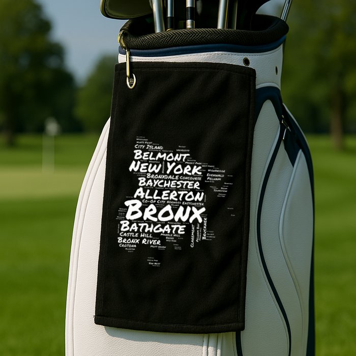 Boogie Down Bronx Neighborhoods Word Cloud Bronx New York Golf Towel