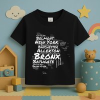 Boogie Down Bronx Neighborhoods Word Cloud Bronx New York Toddler T-Shirt