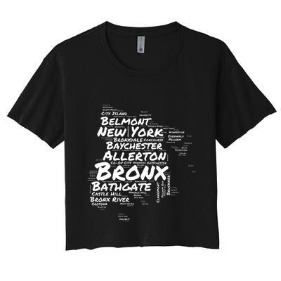 Boogie Down Bronx Neighborhoods Word Cloud Bronx New York Crop Top