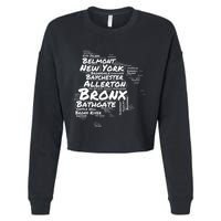 Boogie Down Bronx Neighborhoods Word Cloud Bronx New York Cropped Pullover Crew
