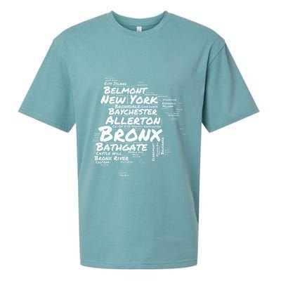 Boogie Down Bronx Neighborhoods Word Cloud Bronx New York Sueded Cloud Jersey T-Shirt