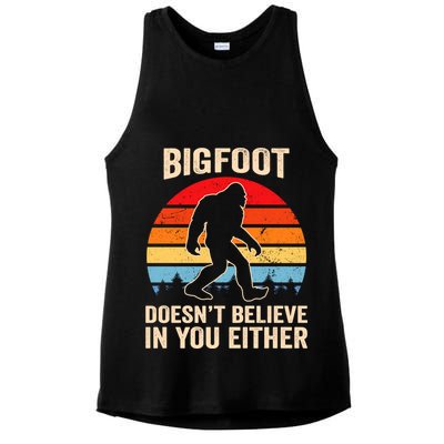 Bigfoot Doesnt Believe In You Either Bigfoot Doesn't Plus Size Ladies PosiCharge Tri-Blend Wicking Tank