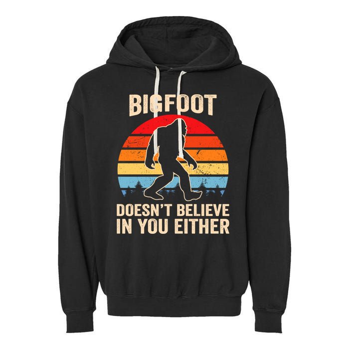 Bigfoot Doesnt Believe In You Either Bigfoot Doesn't Plus Size Garment-Dyed Fleece Hoodie