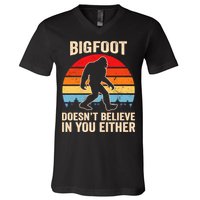 Bigfoot Doesnt Believe In You Either Bigfoot Doesn't Plus Size V-Neck T-Shirt