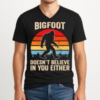 Bigfoot Doesnt Believe In You Either Bigfoot Doesn't Plus Size V-Neck T-Shirt