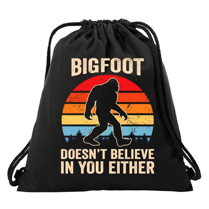 Bigfoot Doesnt Believe In You Either Bigfoot Doesn't Plus Size Drawstring Bag