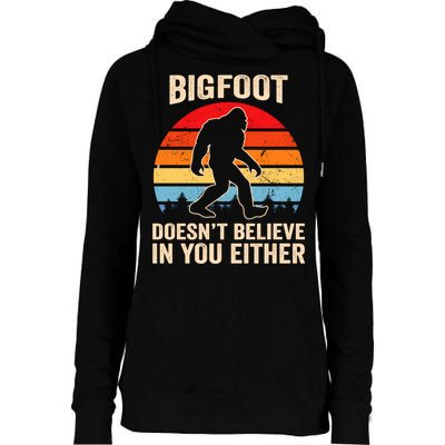 Bigfoot Doesnt Believe In You Either Bigfoot Doesn't Plus Size Womens Funnel Neck Pullover Hood