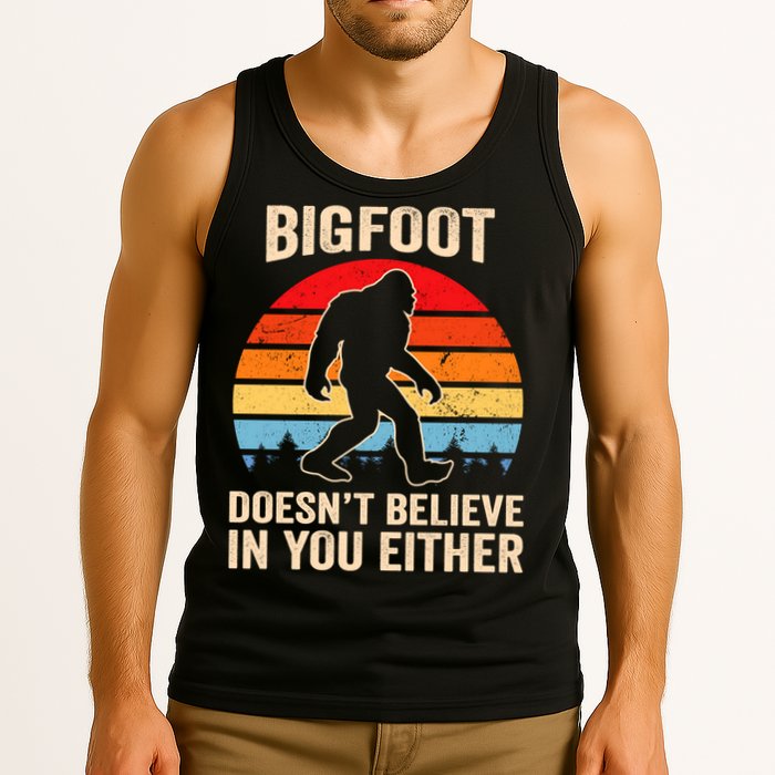 Bigfoot Doesnt Believe In You Either Bigfoot Doesn't Plus Size Tank Top
