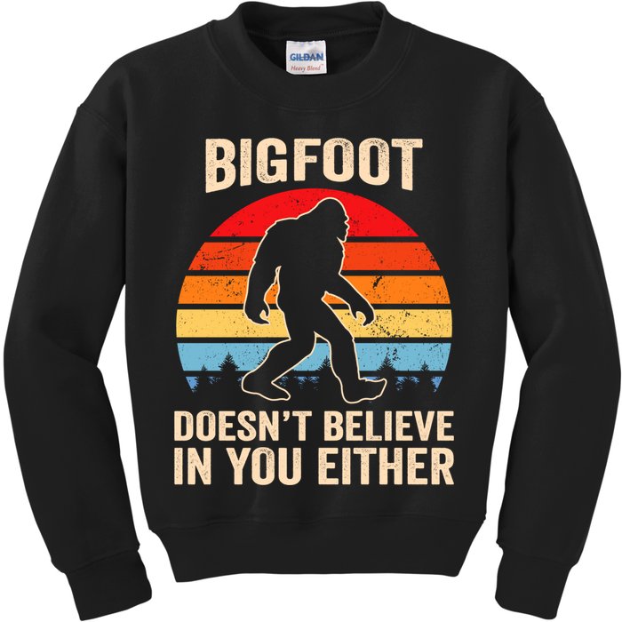 Bigfoot Doesnt Believe In You Either Bigfoot Doesn't Plus Size Kids Sweatshirt