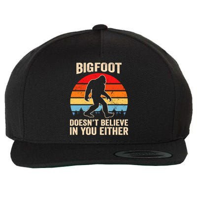 Bigfoot Doesnt Believe In You Either Bigfoot Doesn't Plus Size Wool Snapback Cap