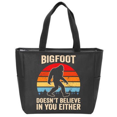 Bigfoot Doesnt Believe In You Either Bigfoot Doesn't Plus Size Zip Tote Bag