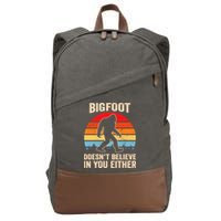Bigfoot Doesnt Believe In You Either Bigfoot Doesn't Plus Size Cotton Canvas Backpack