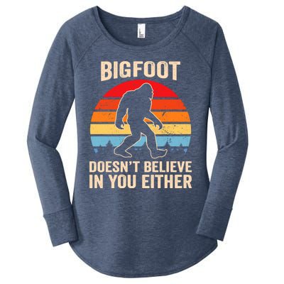 Bigfoot Doesnt Believe In You Either Bigfoot Doesn't Plus Size Women's Perfect Tri Tunic Long Sleeve Shirt