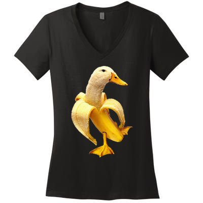 Banana Duck Women's V-Neck T-Shirt