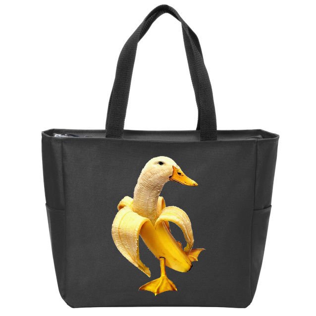 Banana Duck Zip Tote Bag