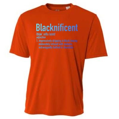 Blacknificent Definition Black History Black Pride Cool Gift Cooling Performance Crew T-Shirt