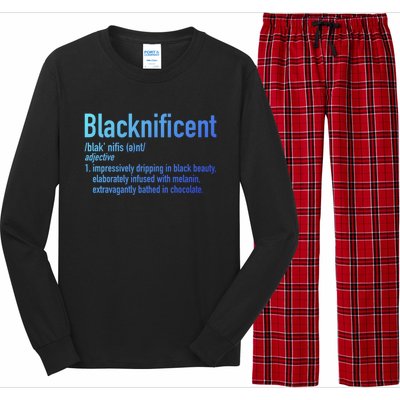 Blacknificent Definition Black History Black Pride Cool Gift Long Sleeve Pajama Set