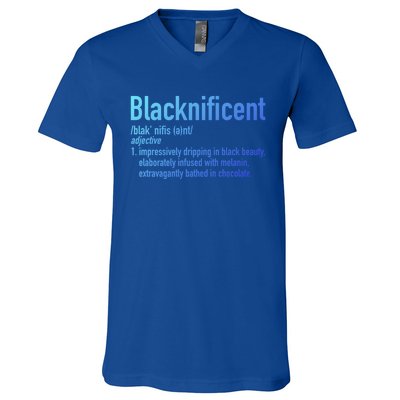 Blacknificent Definition Black History Black Pride Cool Gift V-Neck T-Shirt