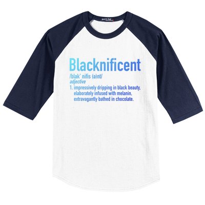 Blacknificent Definition Black History Black Pride Cool Gift Baseball Sleeve Shirt