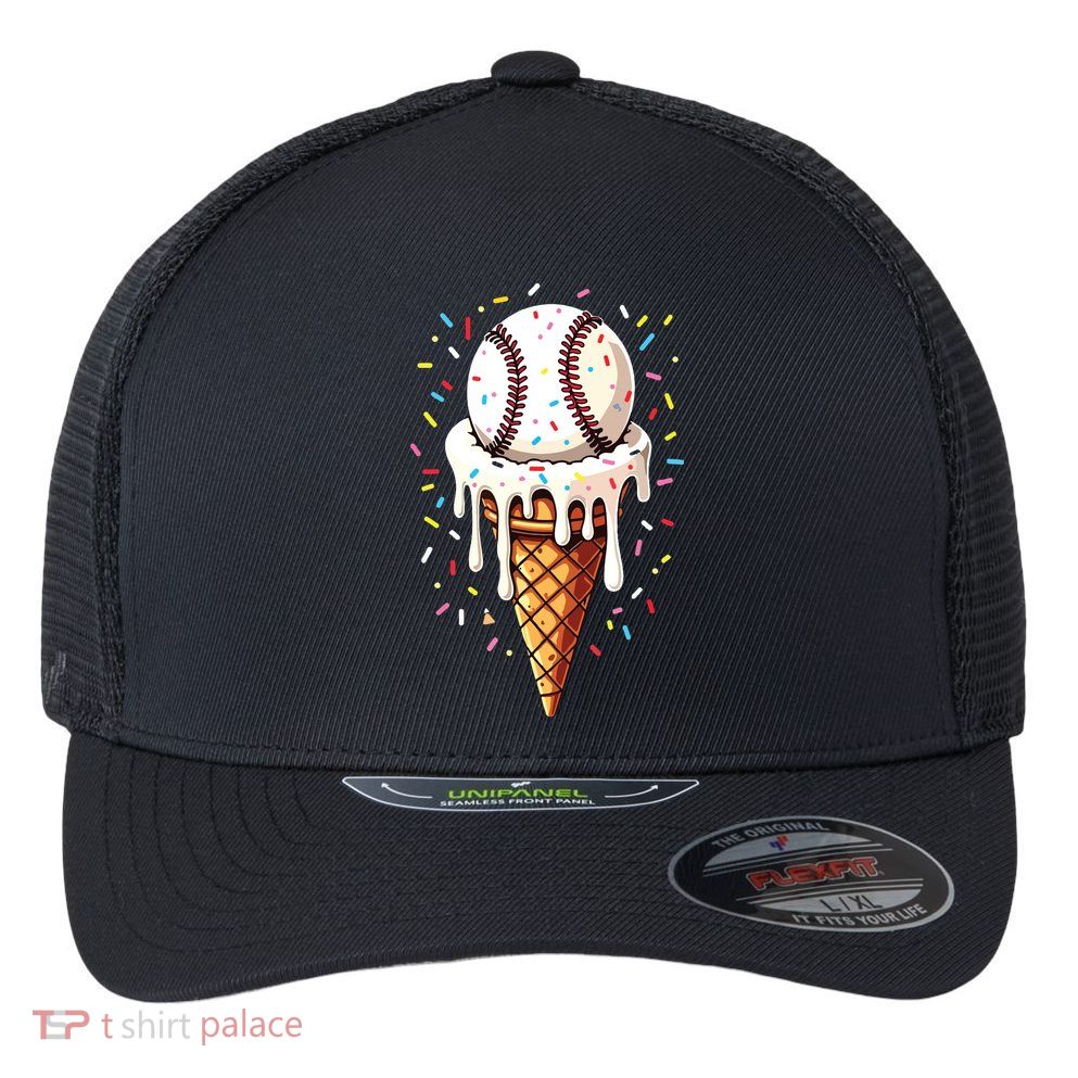 Baseball Drip Boy Ice Cream Cone Drip Baseball Flexfit Unipanel Trucker Cap