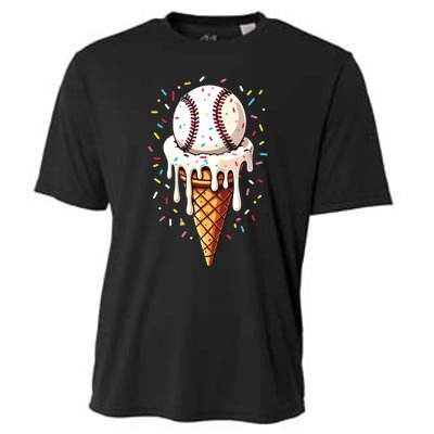 Baseball Drip Boy Ice Cream Cone Drip Baseball Cooling Performance Crew T-Shirt