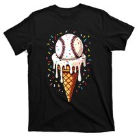 Baseball Drip Boy Ice Cream Cone Drip Baseball T-Shirt