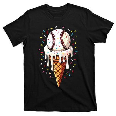 Baseball Drip Boy Ice Cream Cone Drip Baseball T-Shirt