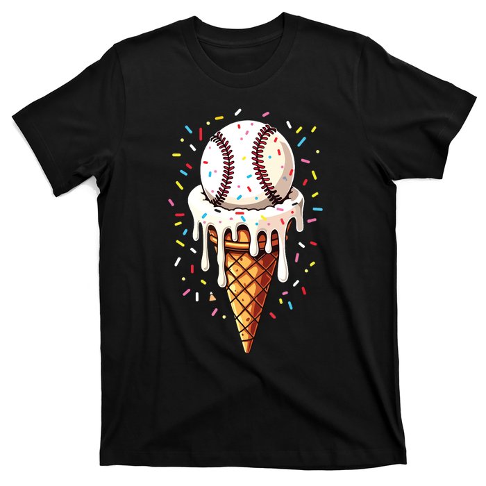 Baseball Drip Boy Ice Cream Cone Drip Baseball T-Shirt