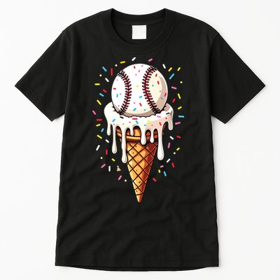Baseball Drip Boy Ice Cream Cone Drip Baseball Tall T-Shirt