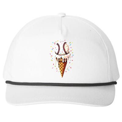 Baseball Drip Boy Ice Cream Cone Drip Baseball Snapback Five-Panel Rope Hat