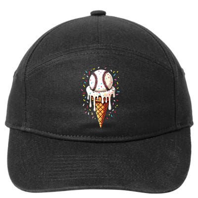 Baseball Drip Boy Ice Cream Cone Drip Baseball 7-Panel Snapback Hat