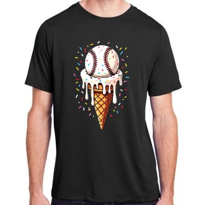 Baseball Drip Boy Ice Cream Cone Drip Baseball Adult ChromaSoft Performance T-Shirt