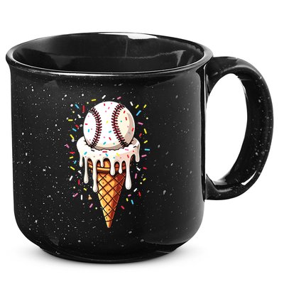 Baseball Drip Boy Ice Cream Cone Drip Baseball 15oz Campfire Ceramic Mug