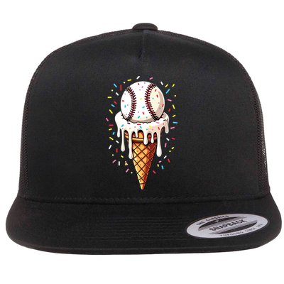 Baseball Drip Boy Ice Cream Cone Drip Baseball Flatbill Hat
