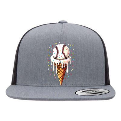 Baseball Drip Boy Ice Cream Cone Drip Baseball Flat Bill Trucker Hat