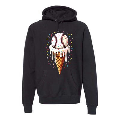 Baseball Drip Boy Ice Cream Cone Drip Baseball Premium Hoodie