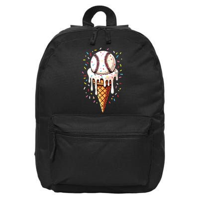 Baseball Drip Boy Ice Cream Cone Drip Baseball 16 in Basic Backpack