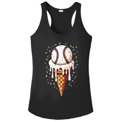 Baseball Drip Boy Ice Cream Cone Drip Baseball Ladies PosiCharge Competitor Racerback Tank