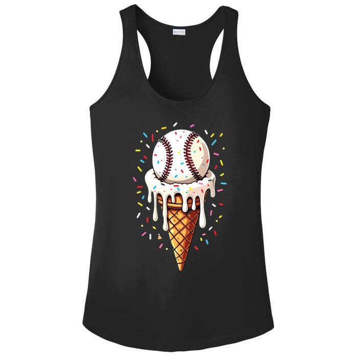 Baseball Drip Boy Ice Cream Cone Drip Baseball Ladies PosiCharge Competitor Racerback Tank