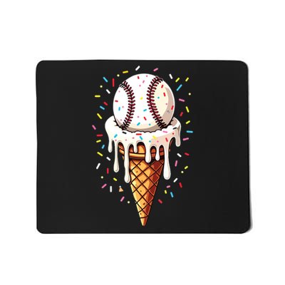 Baseball Drip Boy Ice Cream Cone Drip Baseball Mousepad