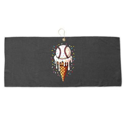 Baseball Drip Boy Ice Cream Cone Drip Baseball Large Microfiber Waffle Golf Towel