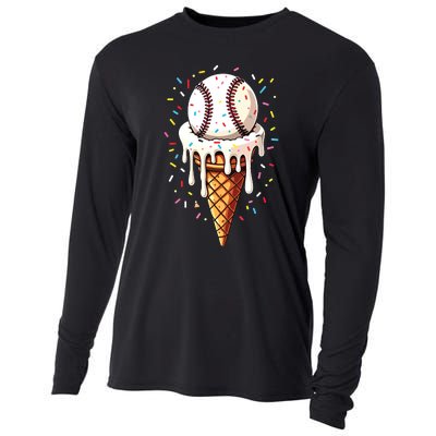 Baseball Drip Boy Ice Cream Cone Drip Baseball Cooling Performance Long Sleeve Crew